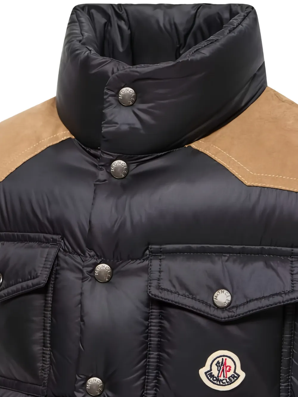 Moncler Enfant Gewatteerde bodywarmer met vlakken Blauw