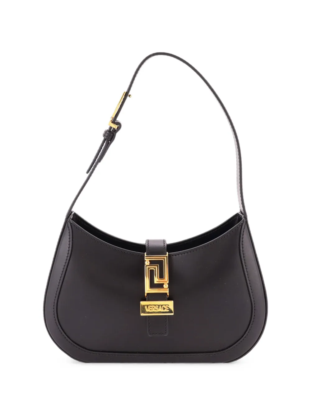 Versace Pre-Owned Greca Goddess Hobo Bag Leather Small shoulder bag - Black