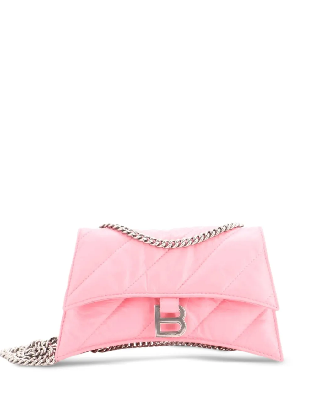 Balenciaga Pre-Owned Crush Chain Flap Bag Schultertasche aus Crushed-Kalbsleder - Rosa