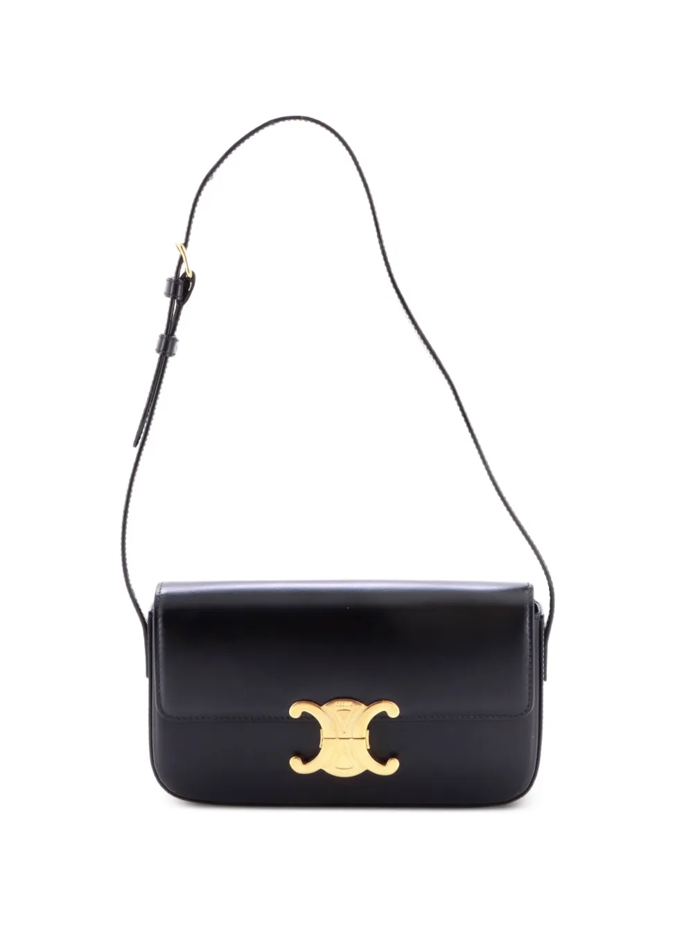Celine Pre-Owned Triomphe East-West Schultertasche aus glattem Kalbsleder - Schwarz