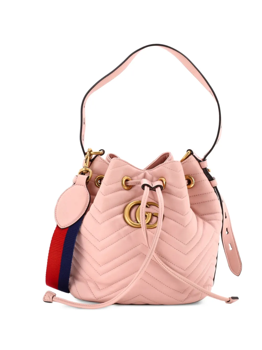 Gucci Pre-Owned petit sac seau en cuir matelassé à motif GG Marmont - Rose Gucci Pre-Owned petit sac seau en cuir matelassé à motif GG Marmont - Rose
