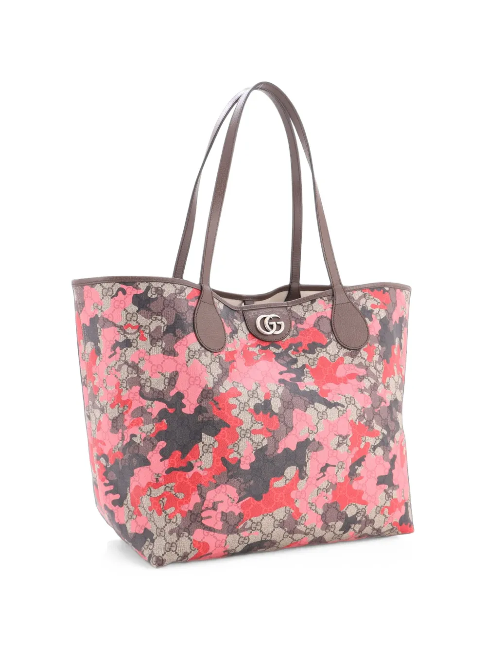 Gucci Pre-Owned GG Open GG Camouflage Coated Canvas Large tote bag - Marrone