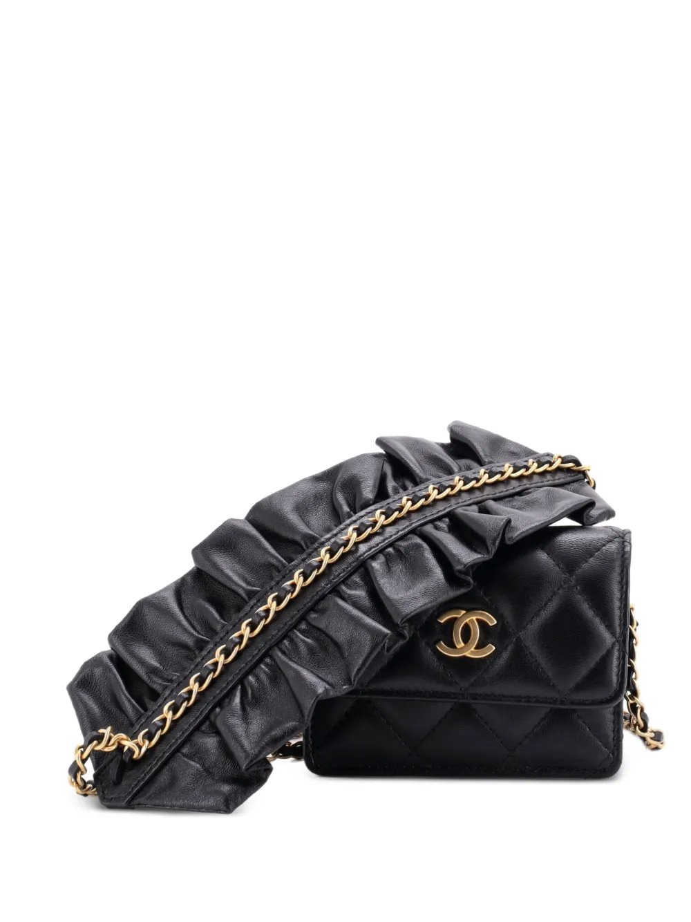 CHANEL Pre-Owned Romance Clutch With Chain Quilted Lambskin Mini shoulder bag - Nero
