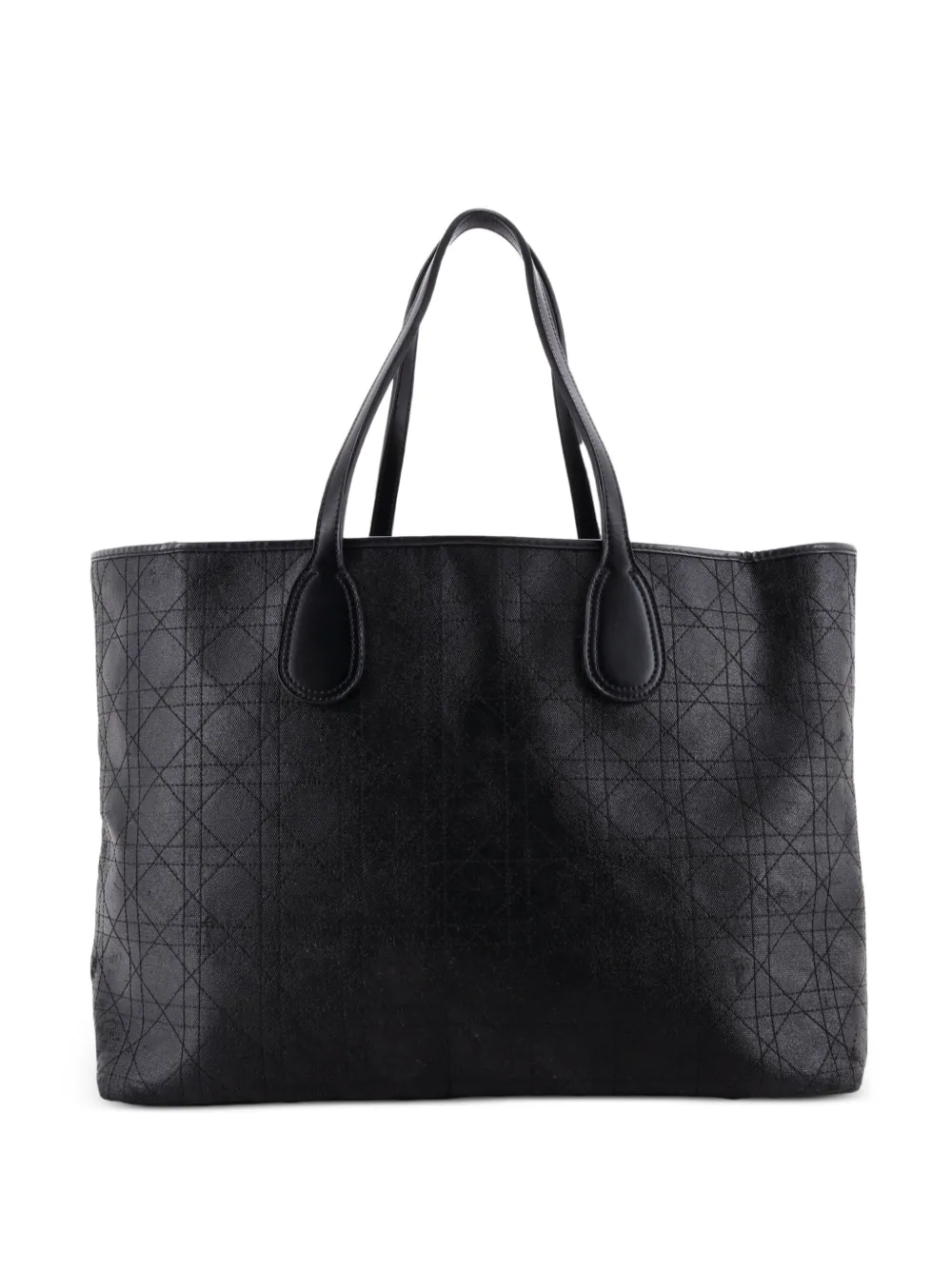 Christian Dior Pre-Owned New Panarea Cannage Stitch Rosato Canvas Medium tote bag - Black