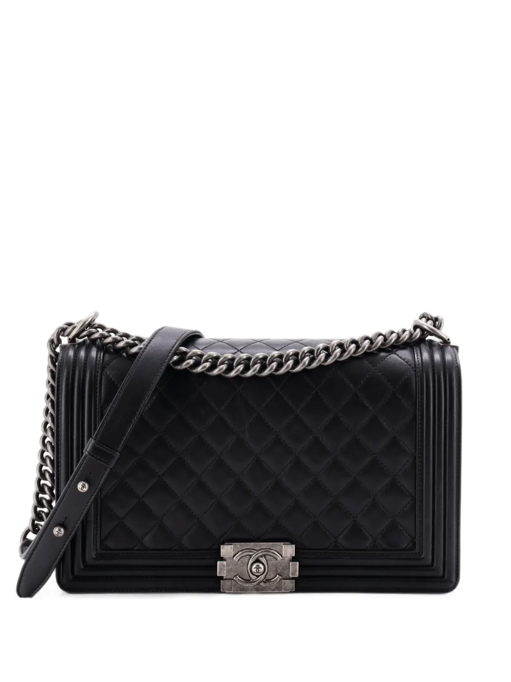 CHANEL Pre-Owned Boy Flap Bag Quilted Lambskin New Medium shoulder bag - Nero