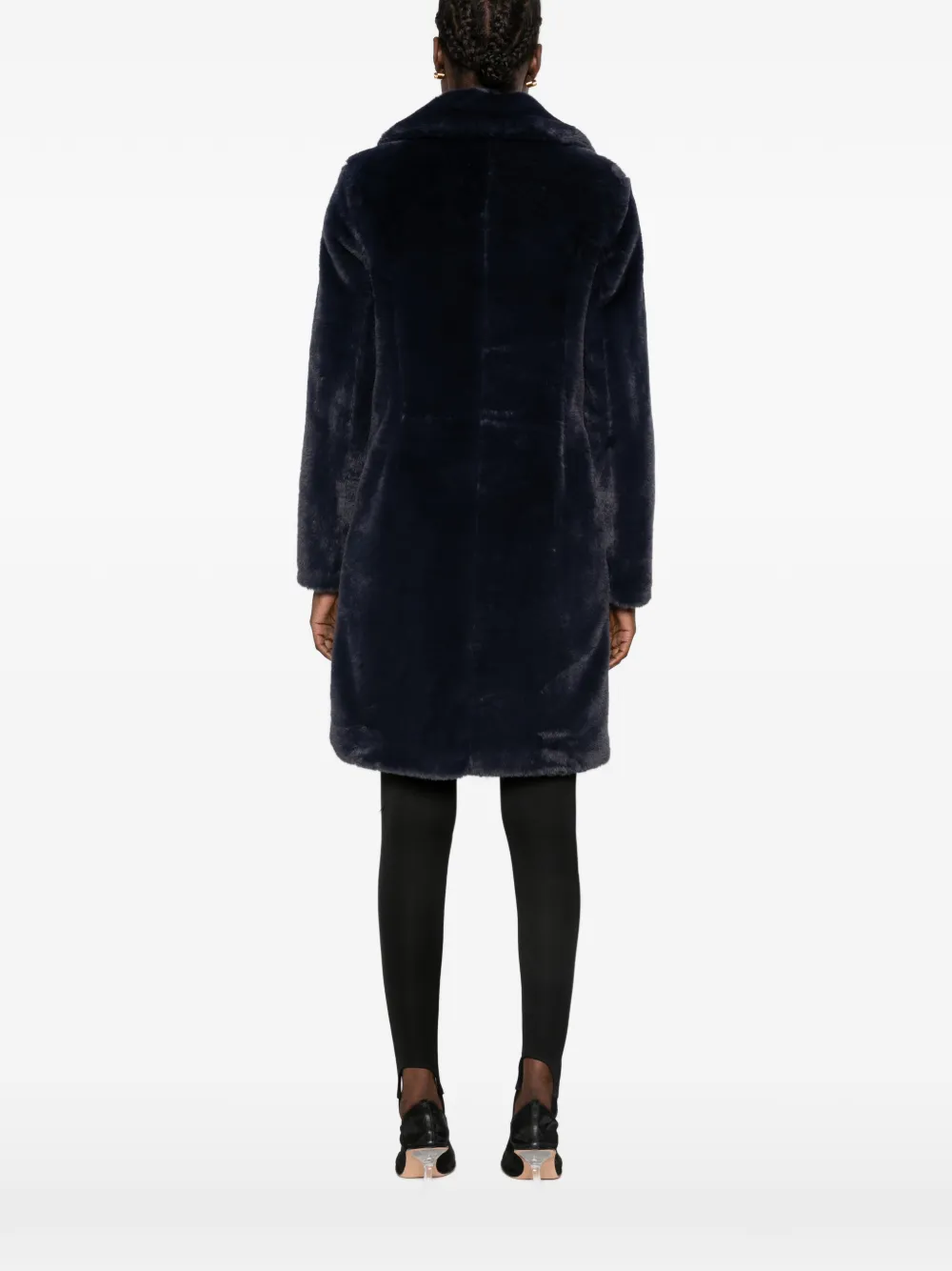 Herno Jas van imitatiebont met ceintuur Blauw