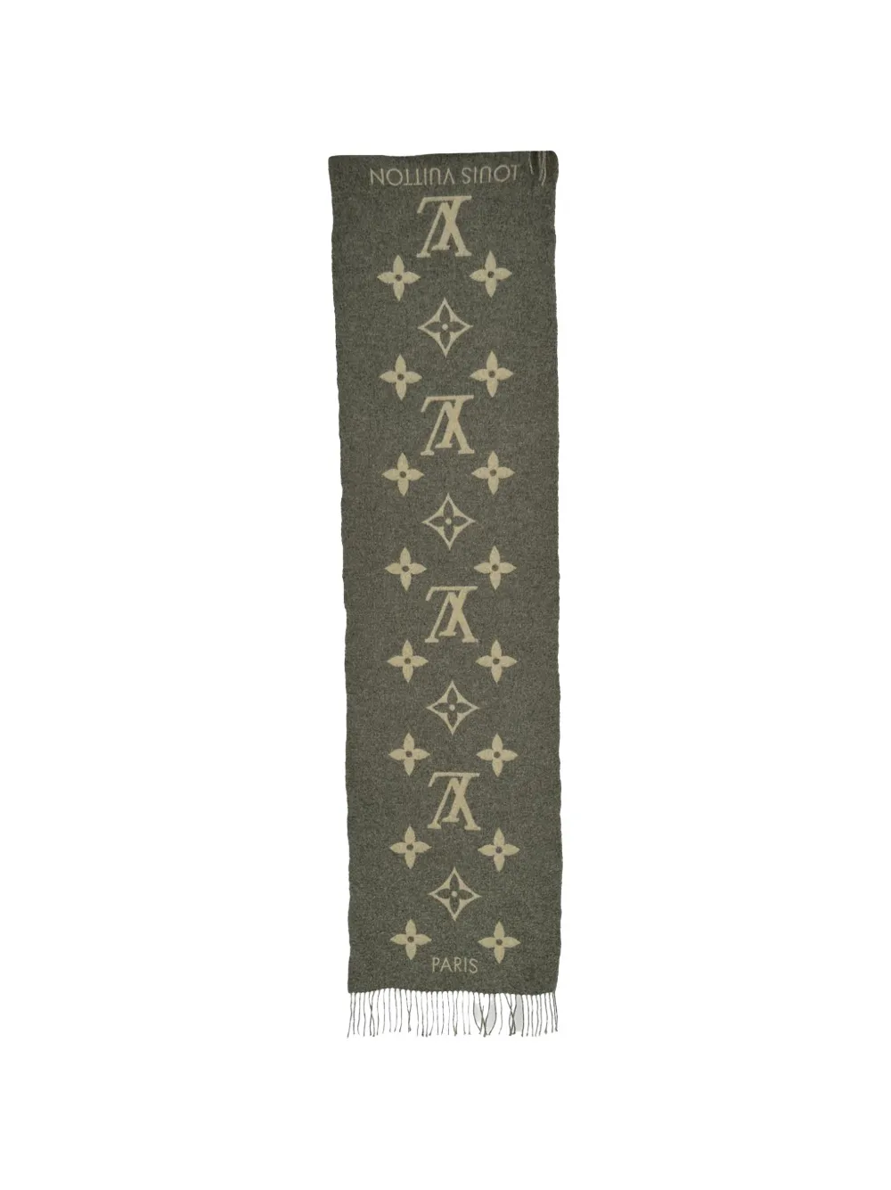 Louis Vuitton Pre-Owned Monogram fringed scarf - Grigio