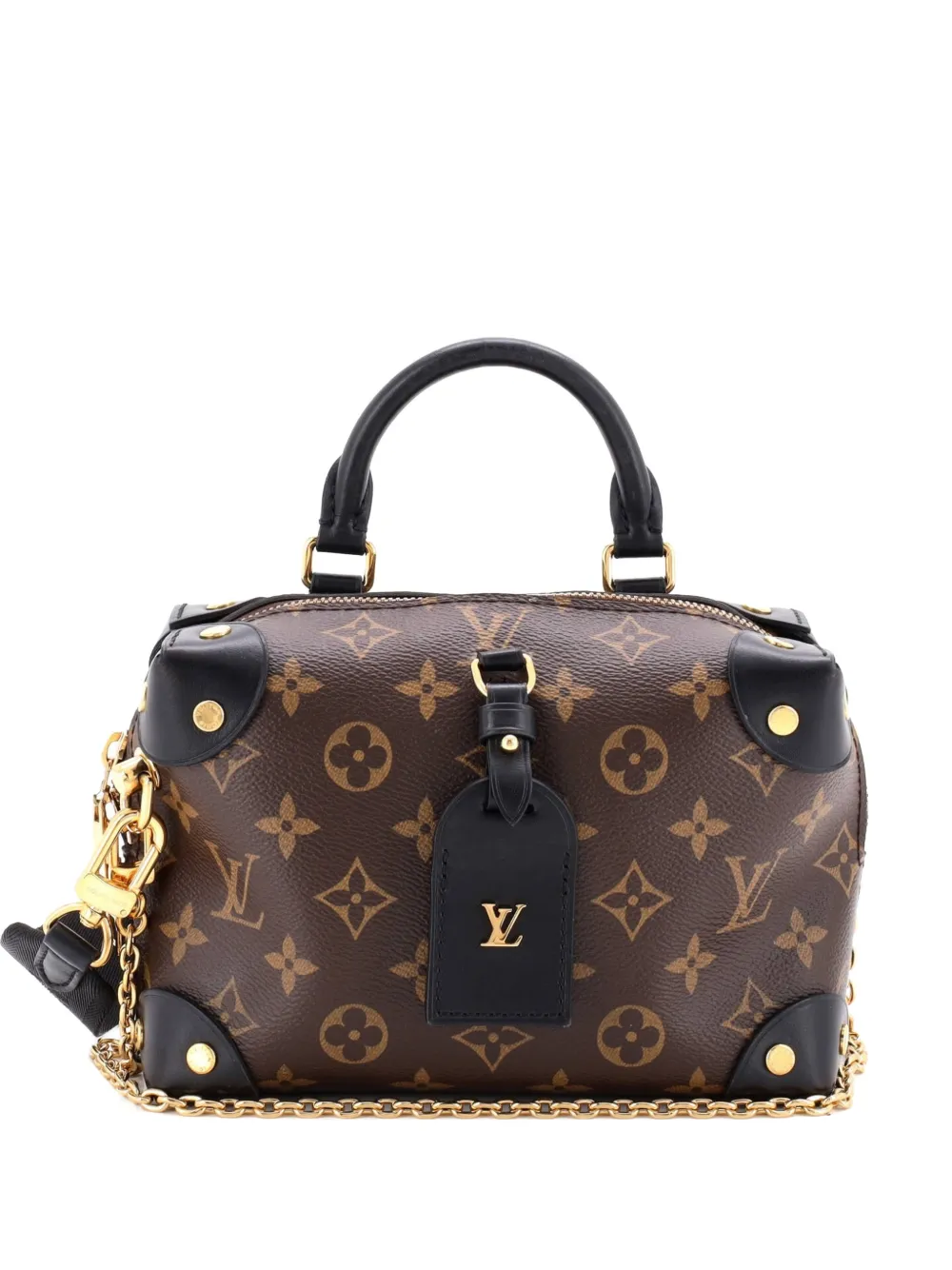 Louis Vuitton Pre-Owned Petite Malle Souple Handbag Monogram Canvas with Leather shoulder bag - Marrone