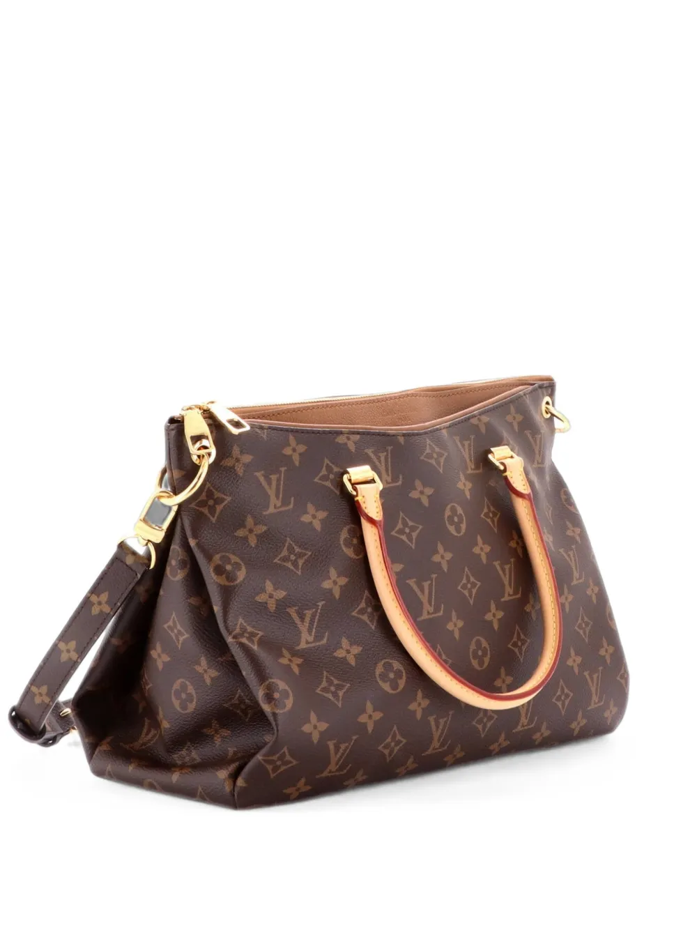 Louis Vuitton Pre-Owned Pallas Tote Monogram Schultertasche aus Canvas mit Leder - Braun