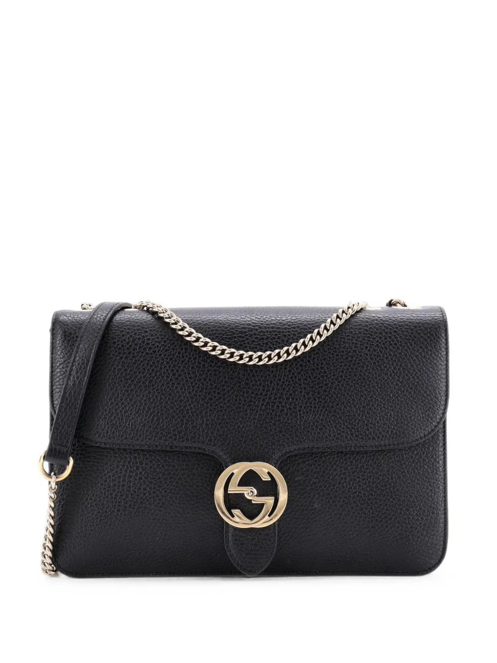 Gucci Pre-Owned Interlocking Leather Medium shoulder bag - Nero