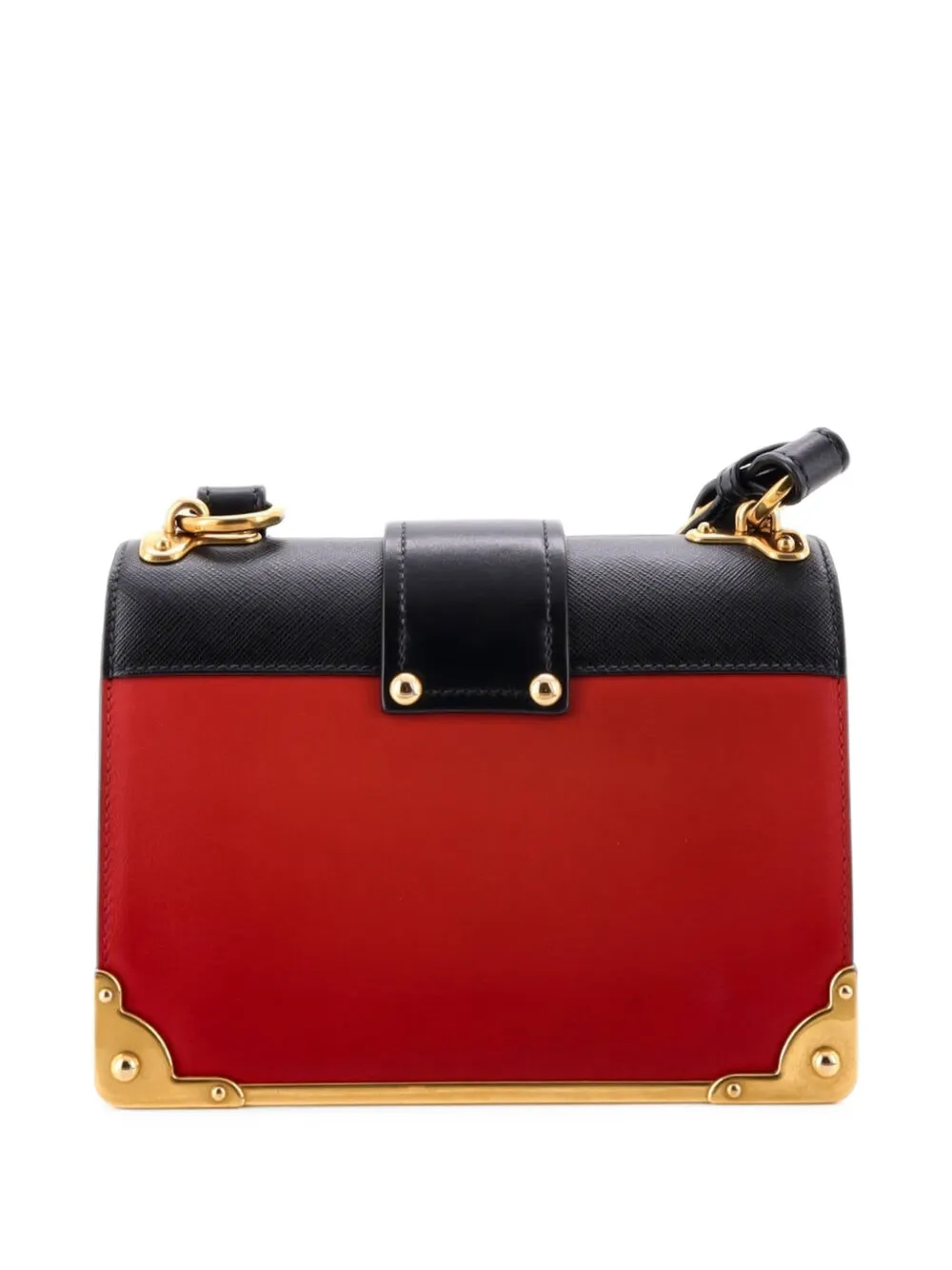 Prada Pre-Owned Cahier Leather and Saffiano Leather Small crossbody bag - Rosso