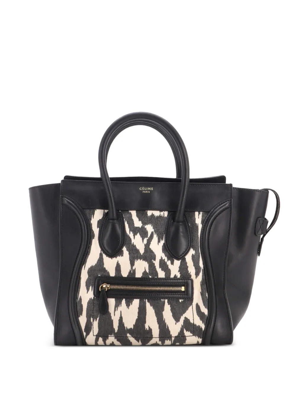 Celine Pre-Owned Luggage Bag Printed Canvas and Leather Mini satchel - Black