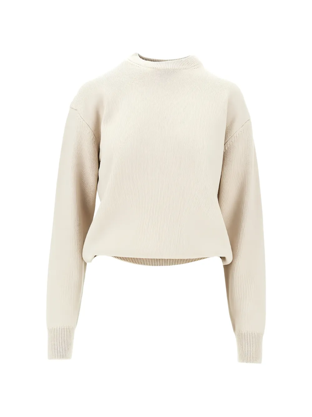 Jacquemus ribbed-knit crew-neck wool sweater - Neutrals