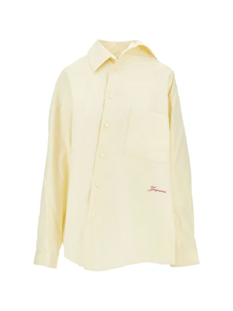 Jacquemus camisa asimétrica con logo bordado
