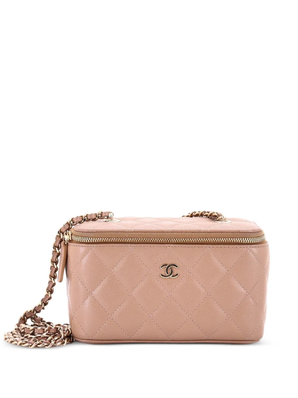 CHANEL Pre-Owned Classic Vanity Case with Chain Quilted Caviar Small crossbody bag - Neutrals
