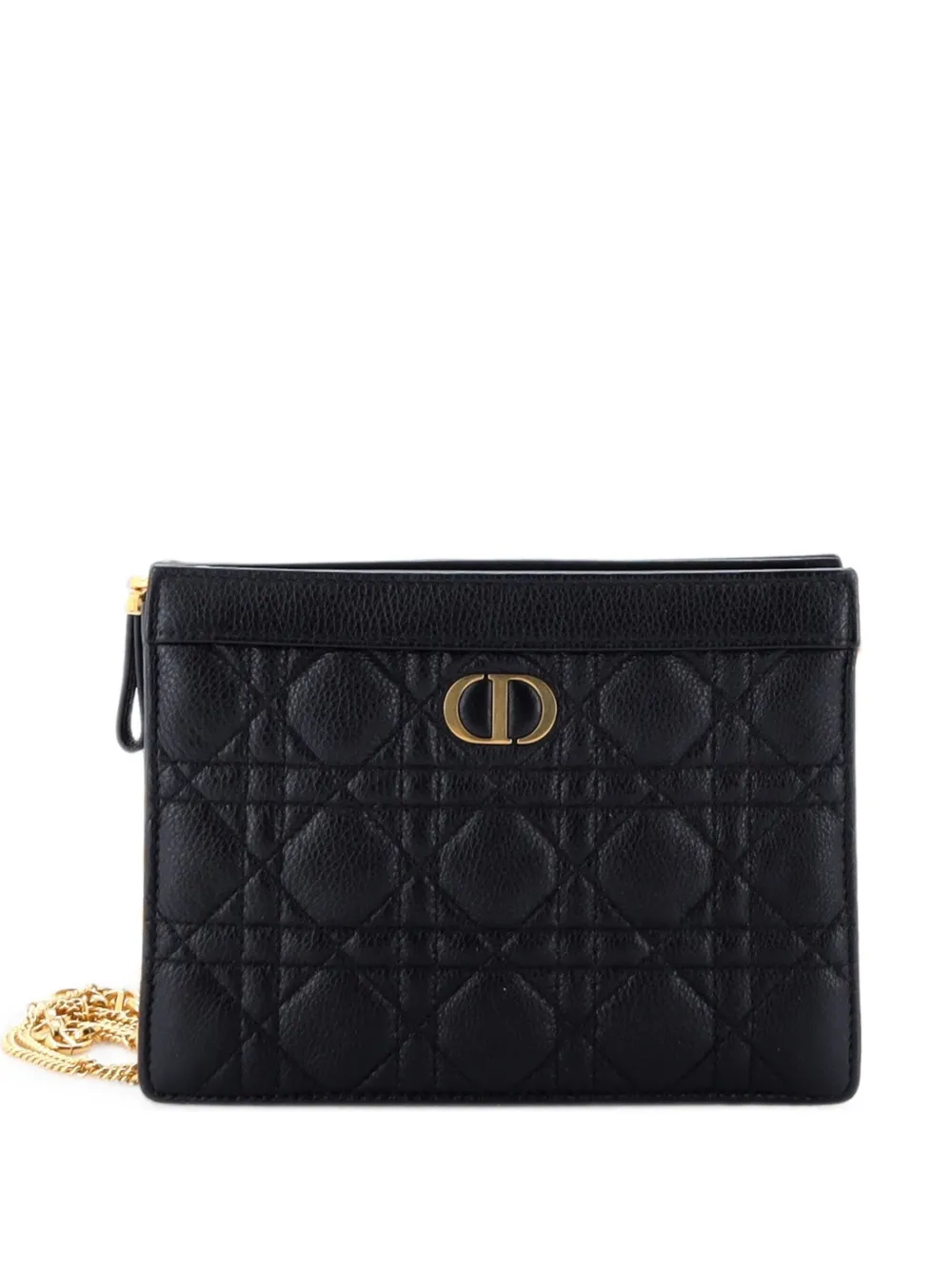 Christian Dior Pre-Owned Kleine Caro Clutch mit Chain Cannage-Steppung - Schwarz