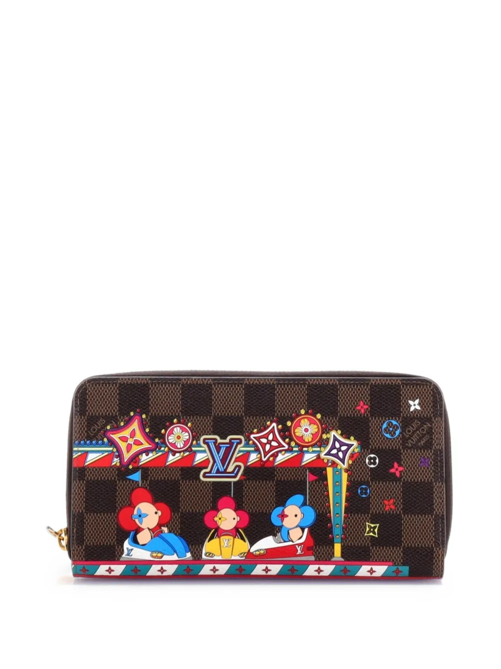 Louis Vuitton Pre-Owned Portafoglio Zippy Wallet Limited Edition Vivienne Xmas Damier piccolo - Marrone