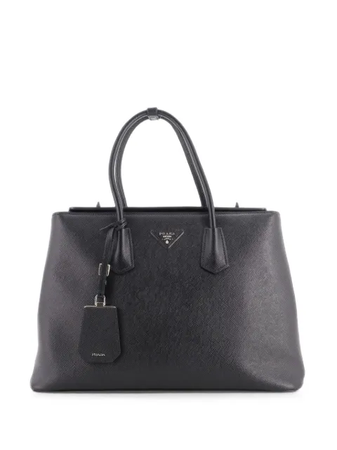 Prada Pre-Owned сумка-тоут Turnlock Cuir Twin Saffiano среднего размера