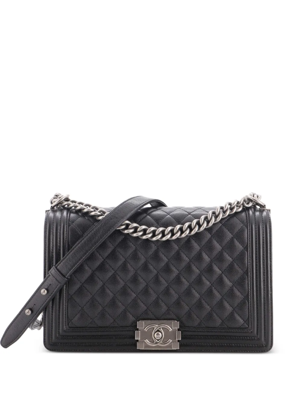 CHANEL Pre-Owned Boy Flap Bag Quilted Caviar New Medium crossbody bag - Nero