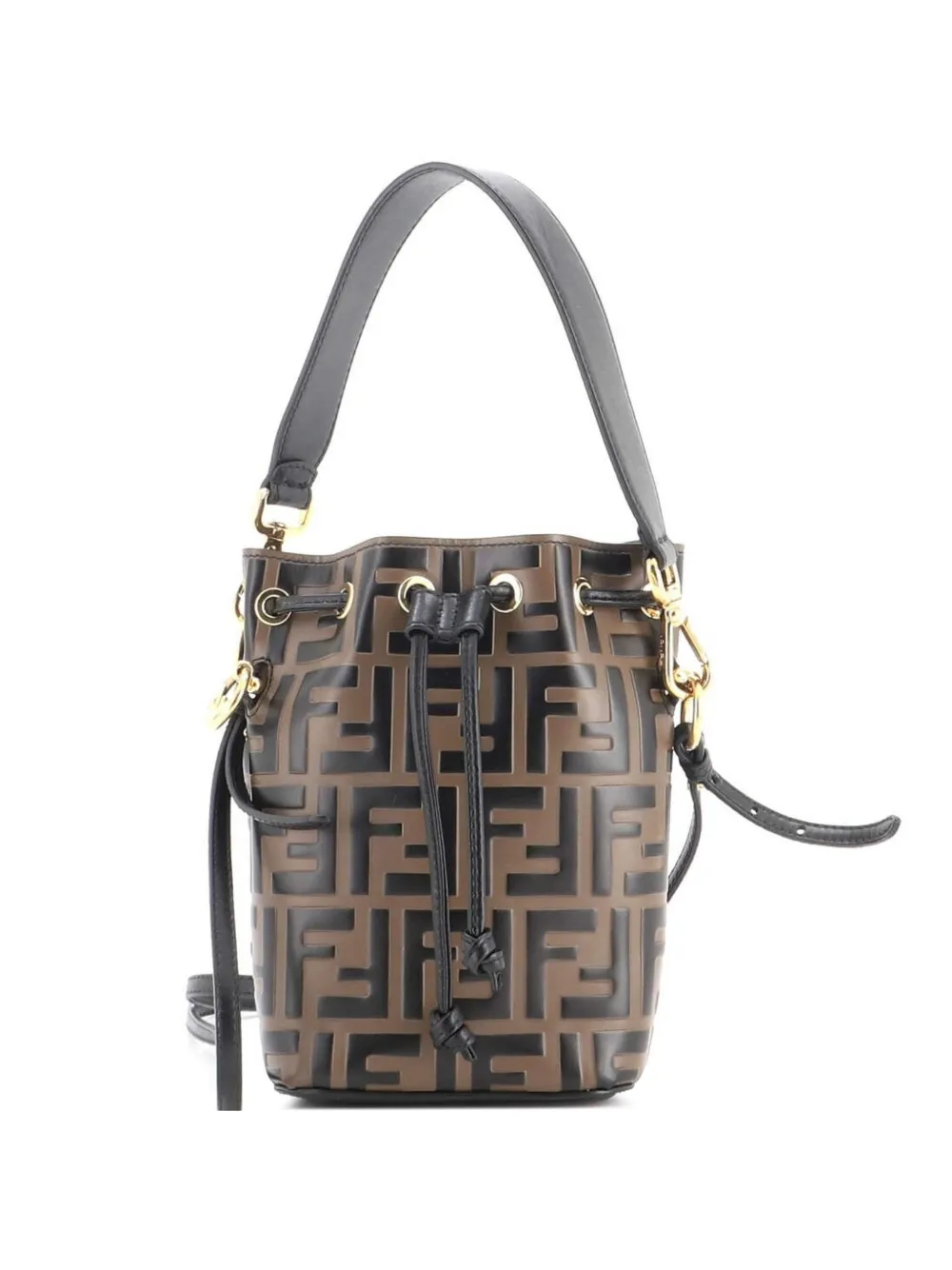 Fendi Pre-Owned sac seau Mon Trésor en cuir à motif Zucca embossé format mini - Marron Fendi Pre-Owned sac seau Mon Trésor en cuir à motif Zucca embossé format mini - Marron