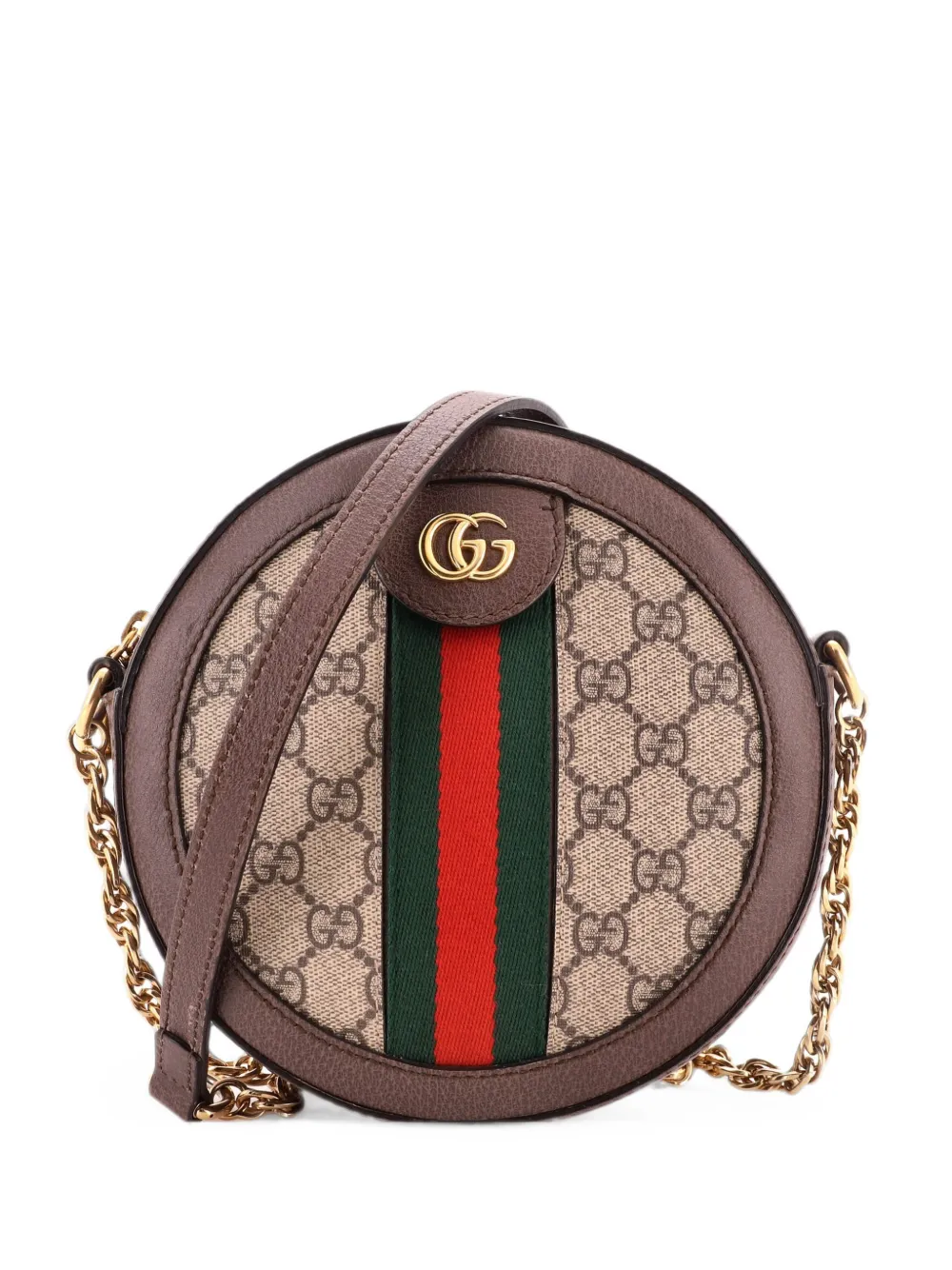 Gucci Pre-Owned Runde Ophidia Schultertasche aus GG-beschichtetem Canvas - Braun
