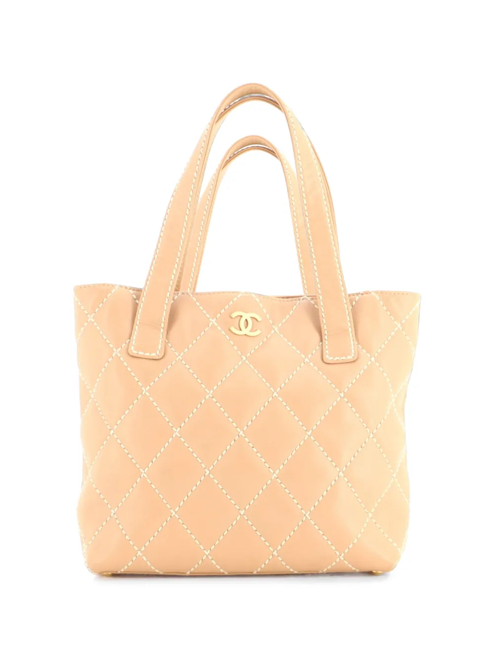 CHANEL Pre-Owned Borsa tote Surpique piccola in pelle matelassé - Toni neutri