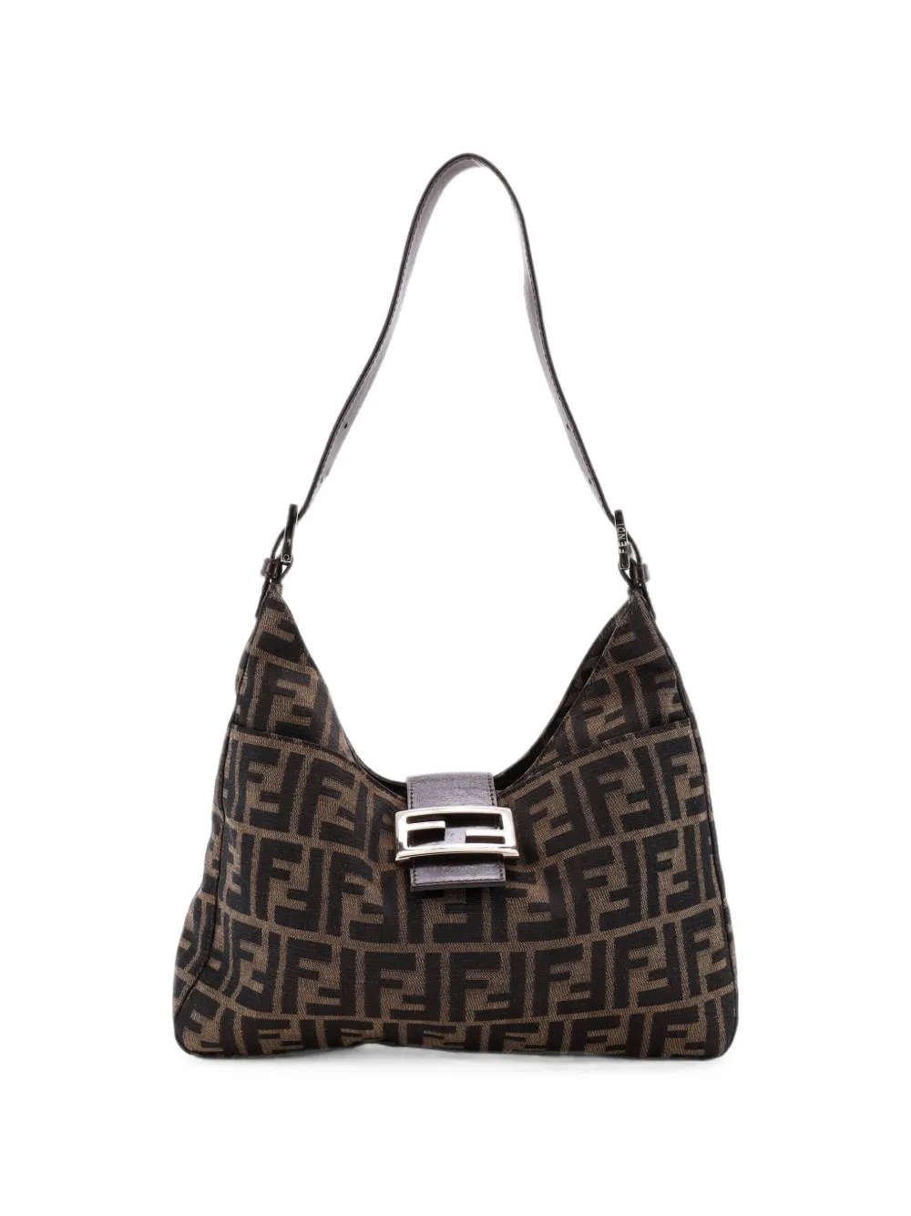 Fendi Pre-Owned Vintage Shoulder Bag Zucca Canvas Medium hobo bag - Marrone