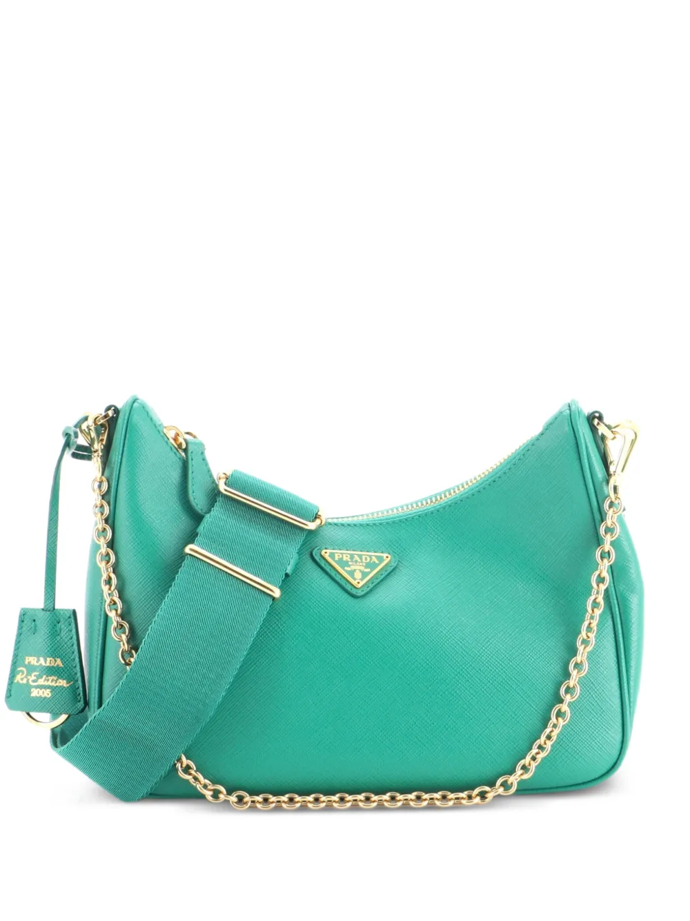 Prada Pre-Owned Borsa a tracolla Re-Edition 2005 piccola in pelle Saffiano - Verde