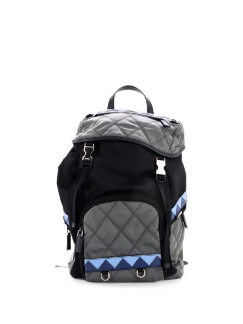 Prada Pre-Owned Camouflage Quilted Tessuto with Saffiano Large backpack