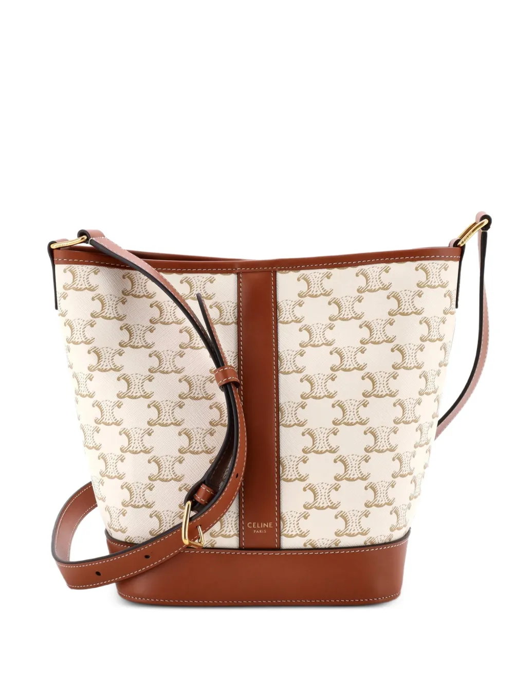 Celine Pre-Owned Kleine Triomphe Beuteltasche aus beschichtetem Canvas - Braun