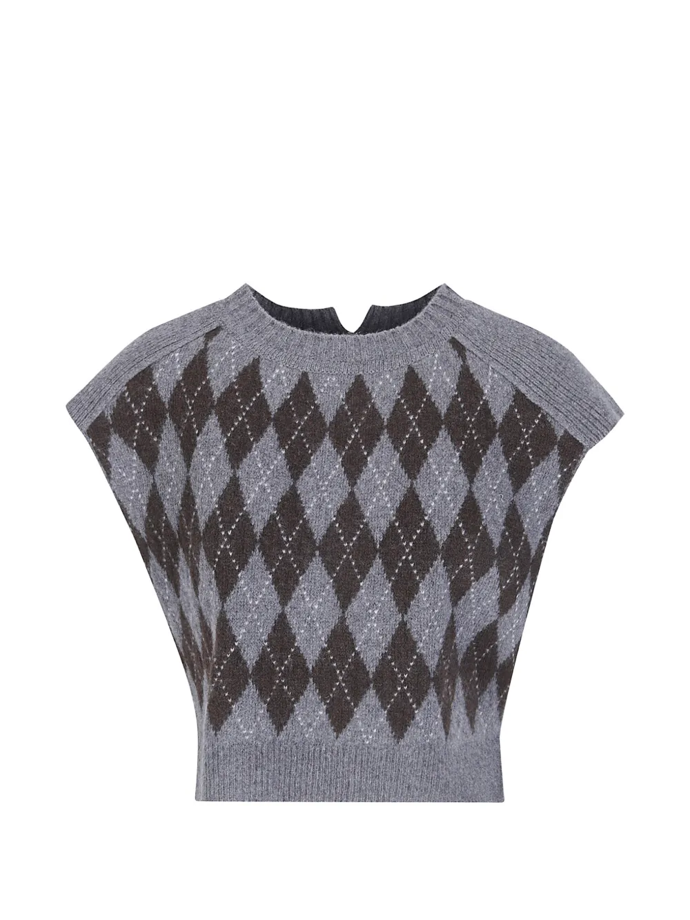 Sibel Saral argyle-intarsia knitted vest - Grey