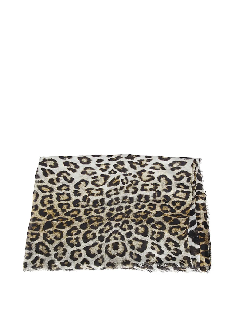 Faliero Sarti leopard-print frayed scarf