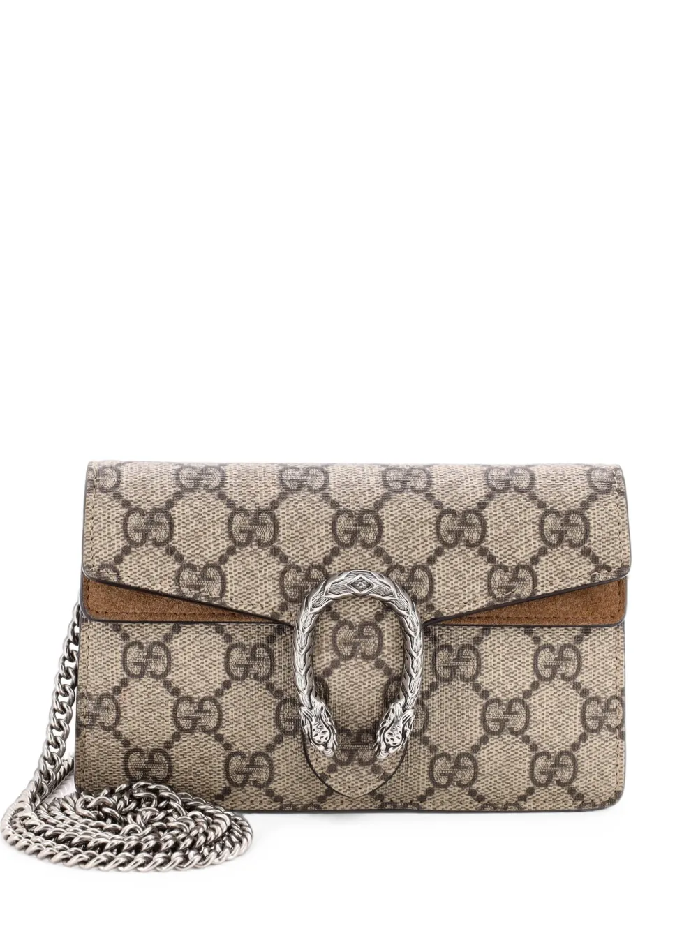 Gucci Pre-Owned Borsa a tracolla Dionysus super mini in tela cerata GG - Marrone