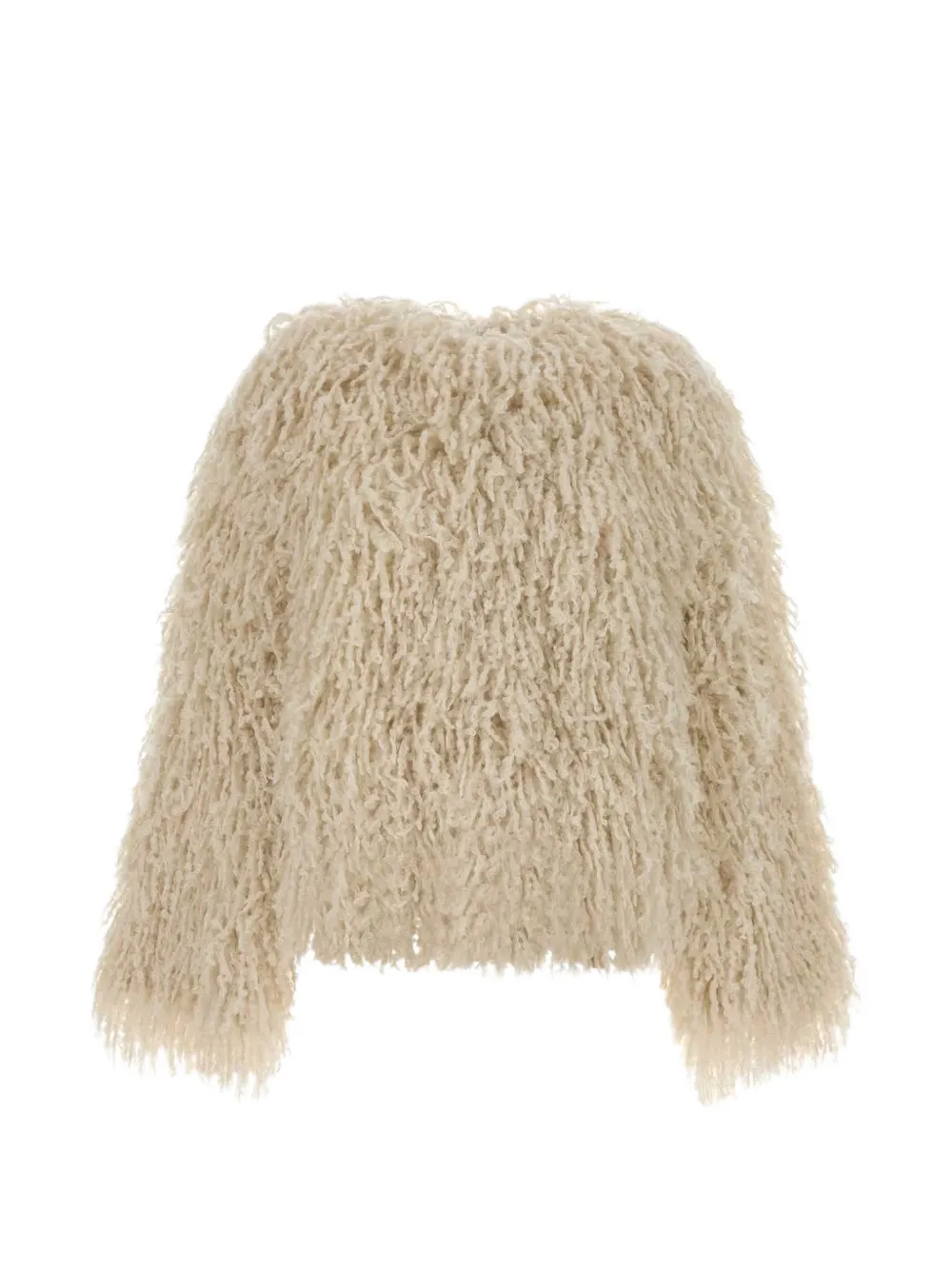 FENDI Ivory long-pile knitted jacket - Toni neutri