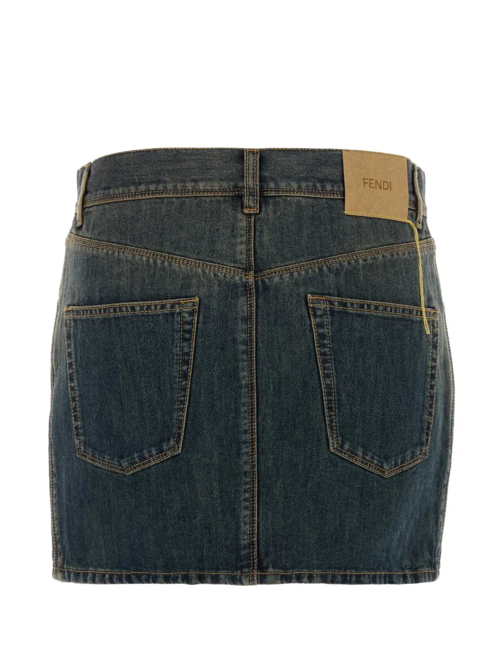 FENDI Korte straight rok met knopen Blauw