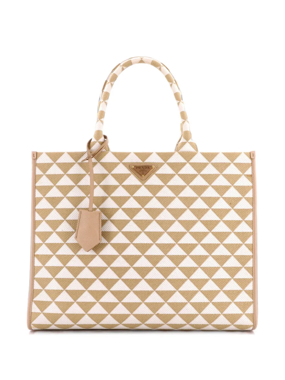 Prada Pre-Owned Symbole Shopper Jacquard Large tote bag - Toni neutri
