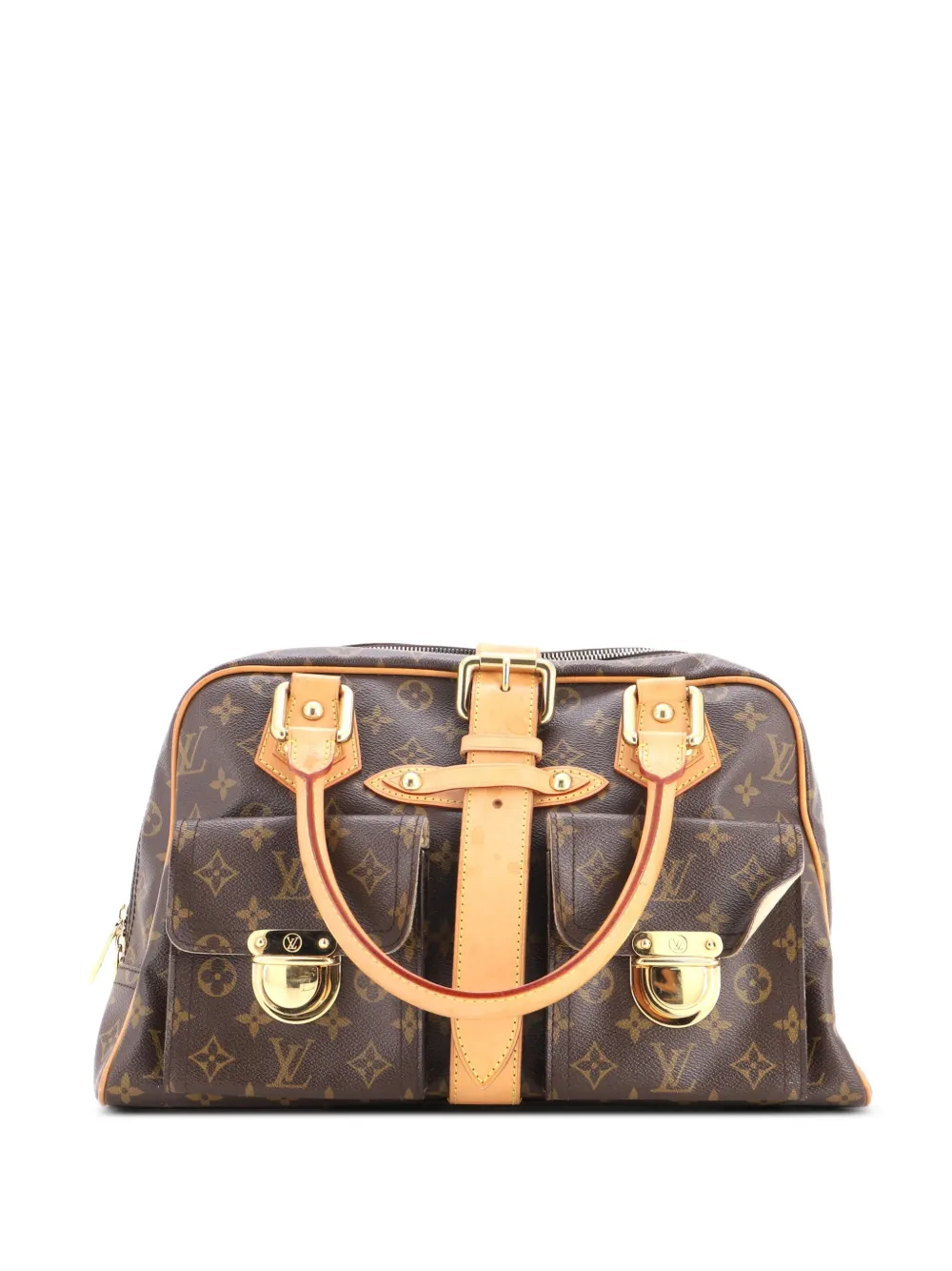 Louis Vuitton Pre-Owned Borsa a tracolla Manhattan Monogram in tela GM - Marrone
