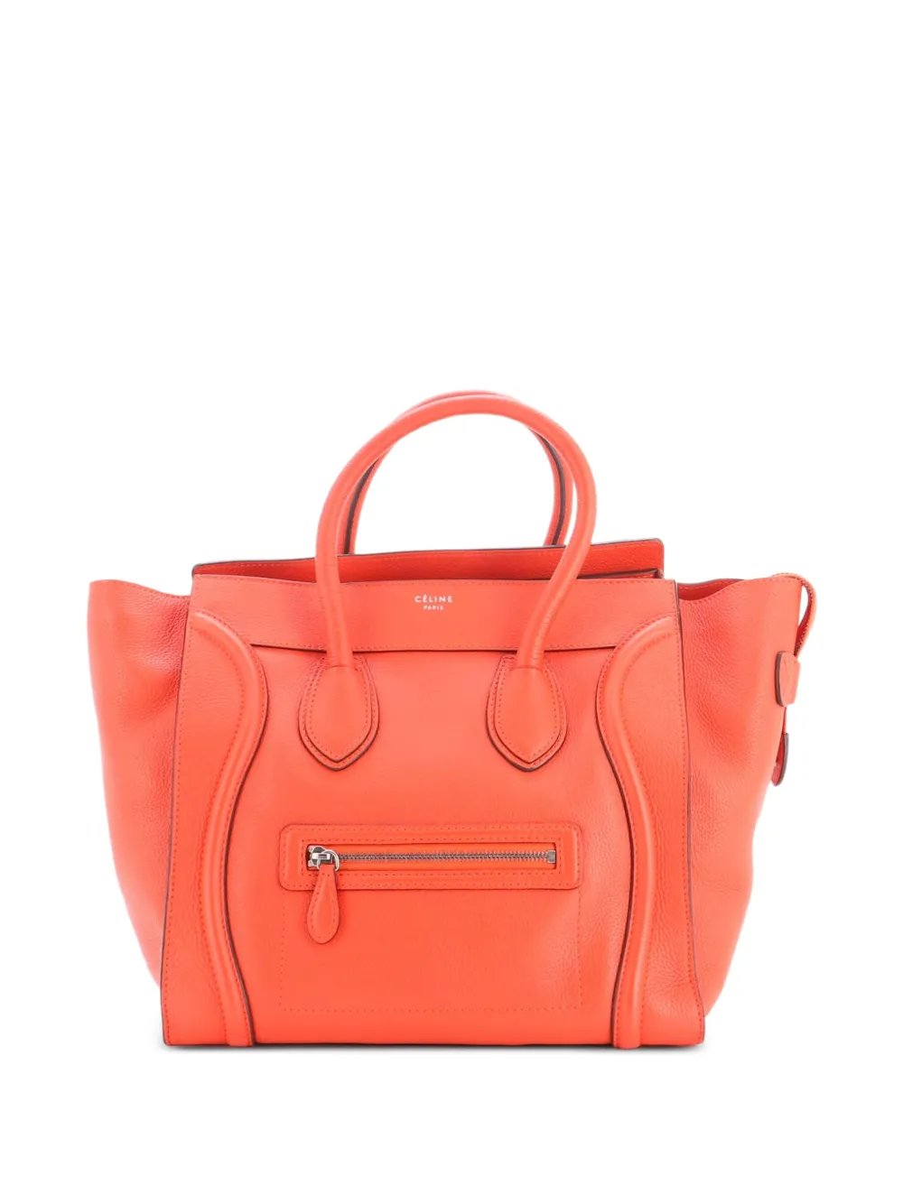 Celine Pre-Owned mini sac cabas Luggage Bag en cuir grainé - Rouge Celine Pre-Owned mini sac cabas Luggage Bag en cuir grainé - Rouge