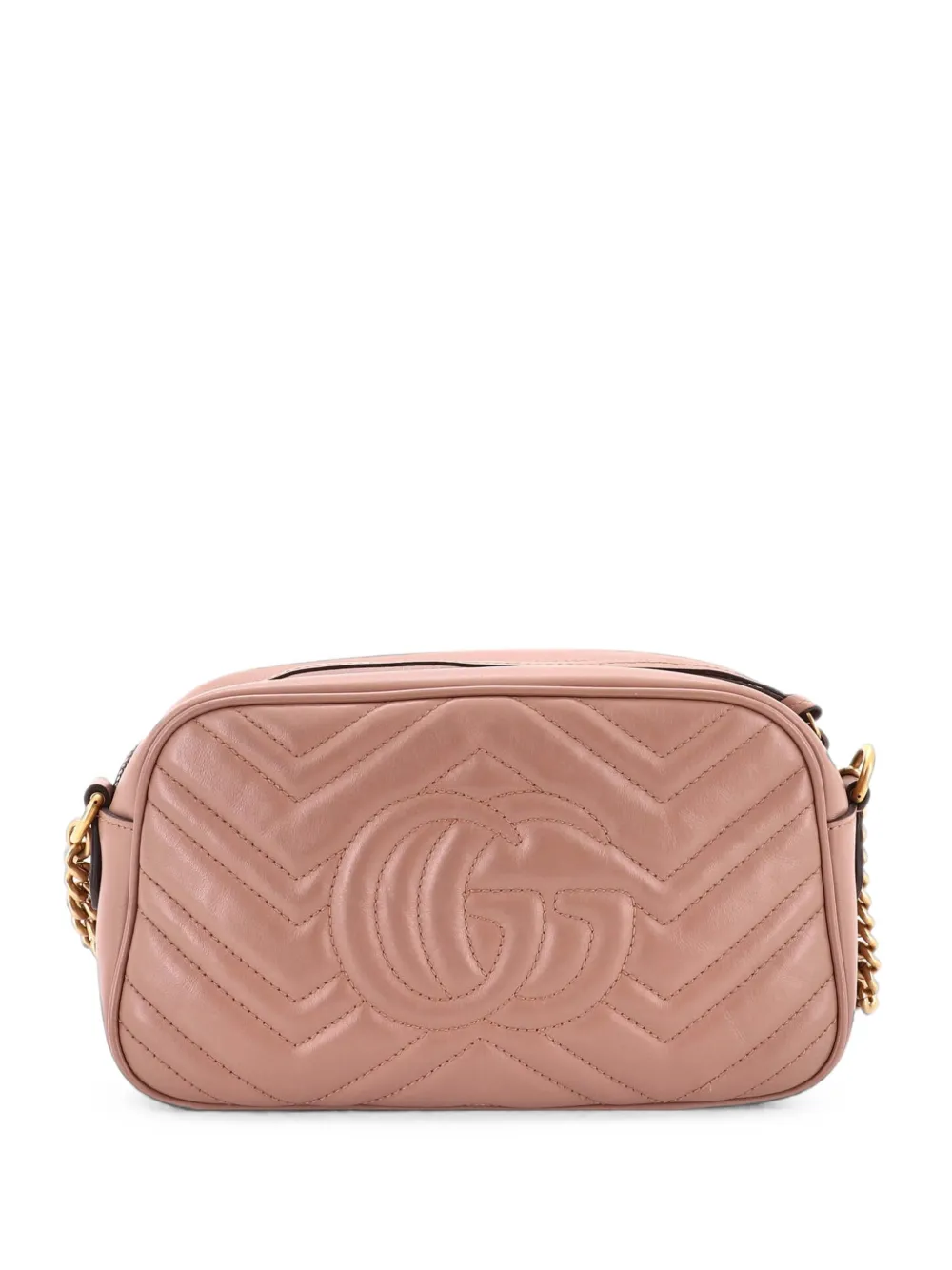 Gucci Pre-Owned Kleine GG Marmont Schultertasche aus Leder mit Matelassé-Effekt - Nude