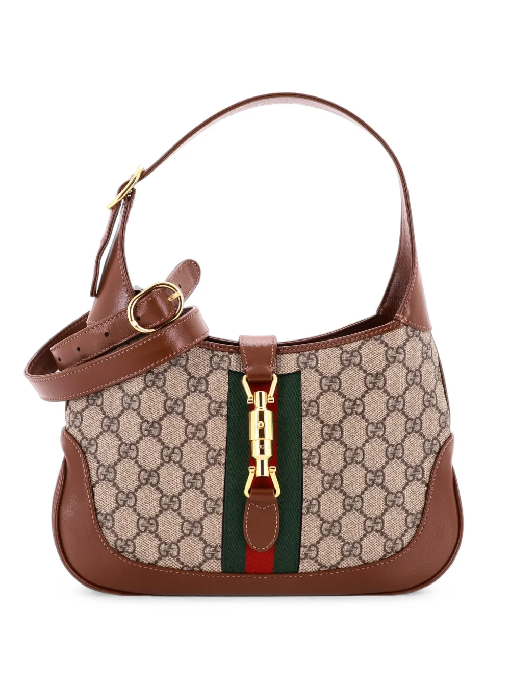 Gucci Pre-Owned Kleine Jackie 1961 Beuteltasche aus GG-beschichtetem Canvas - Braun
