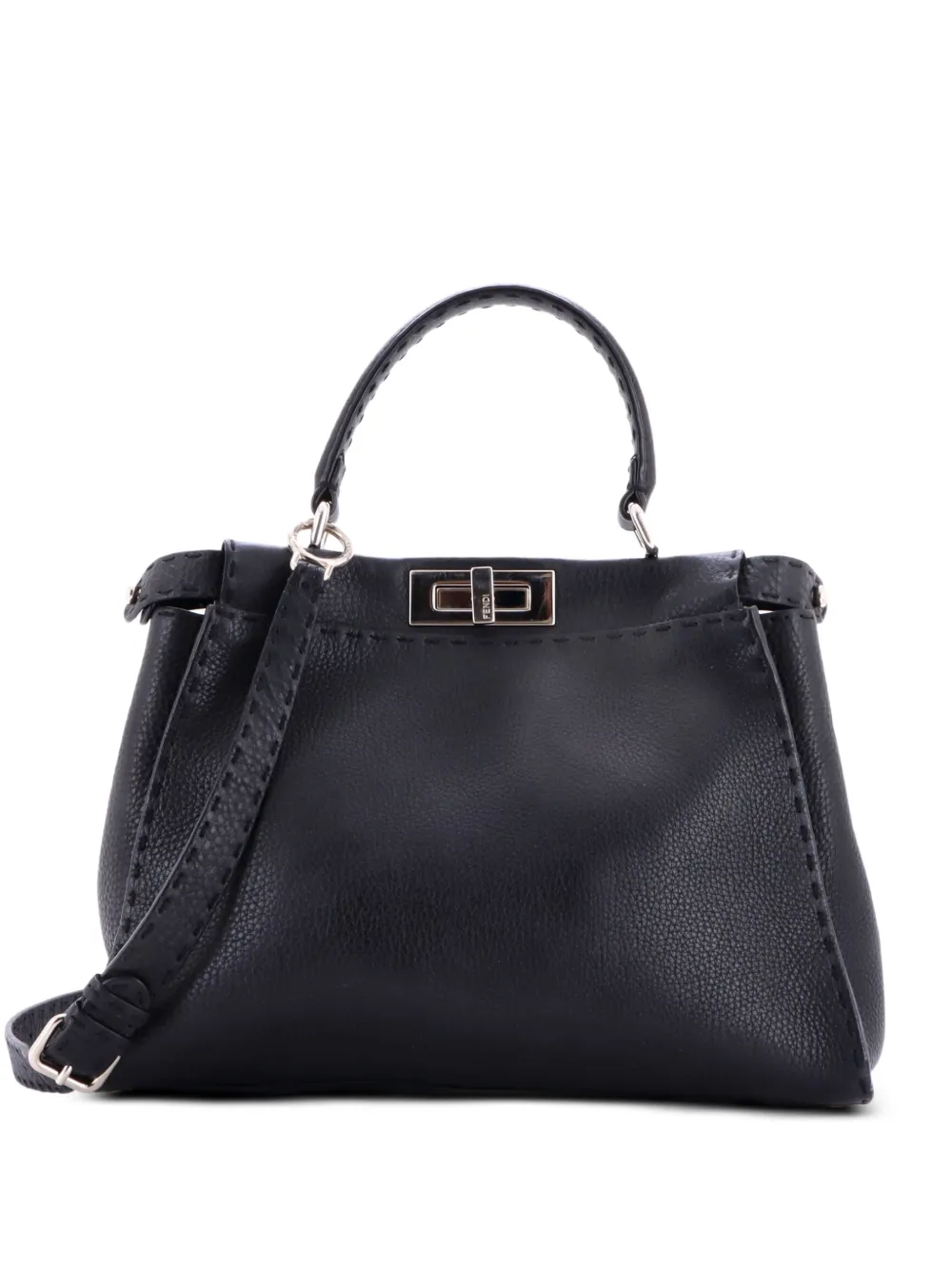 Fendi Pre-Owned Selleria Peekaboo Mini-Satchel-Tasche - Schwarz