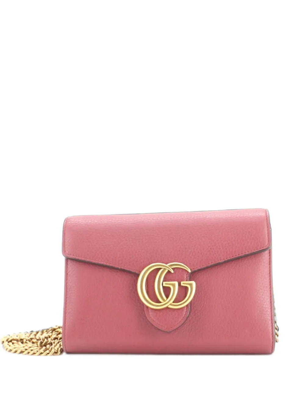 Gucci Pre-Owned GG Marmont Chain Wallet Leather Mini clutch bag - Rosa