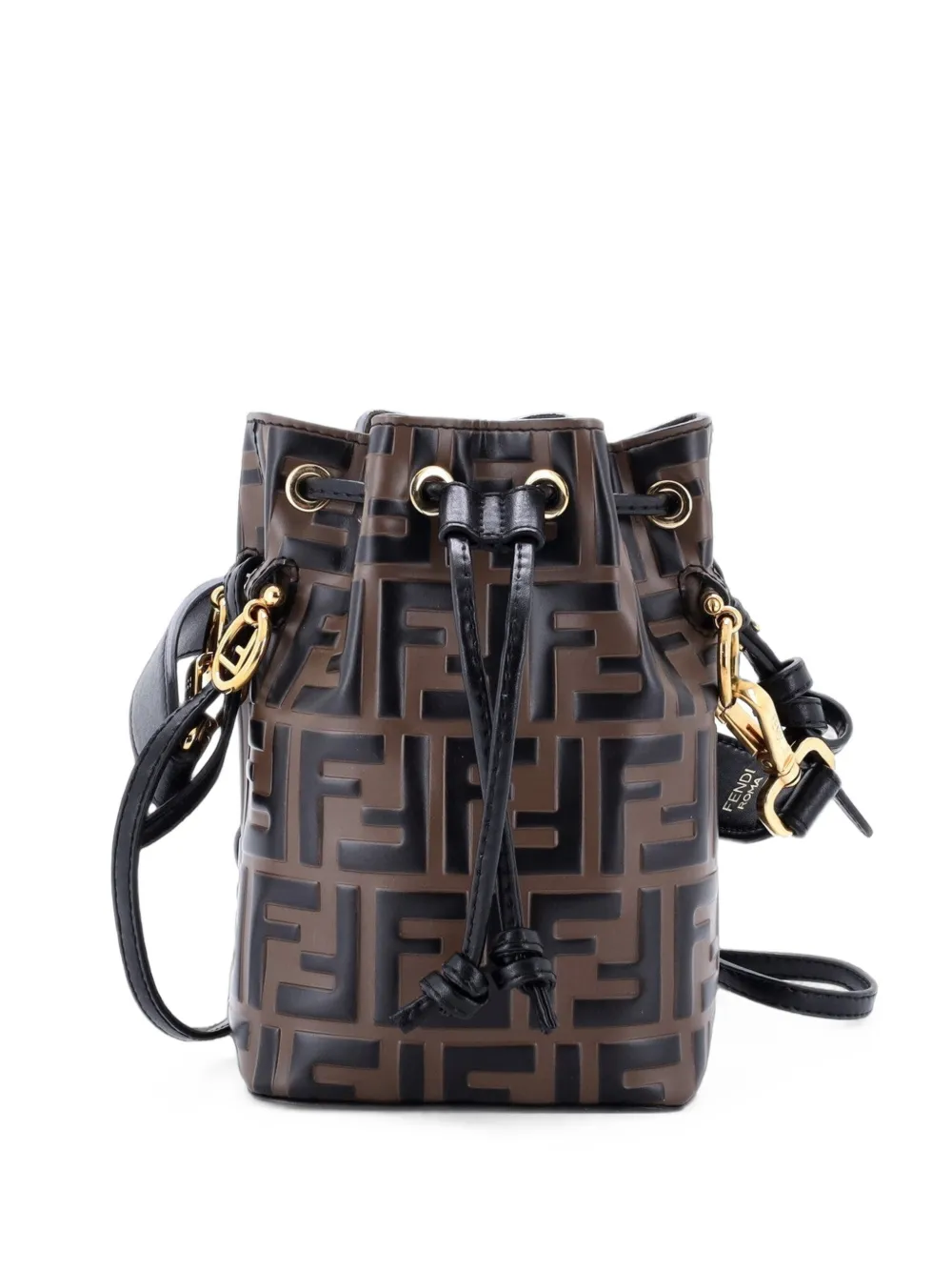 Fendi Pre-Owned sac seau Mon Trésor en cuir à motif Zucca embossé format mini - Marron Fendi Pre-Owned sac seau Mon Trésor en cuir à motif Zucca embossé format mini - Marron