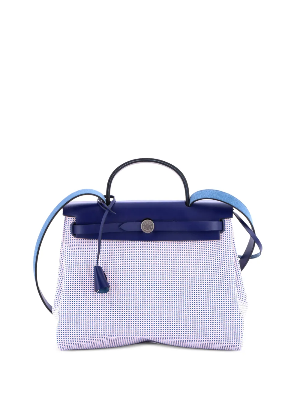 Hermès Pre-Owned Borsa a spalla Herbag Zip Quadrille 31 in tela e pelle - Blu