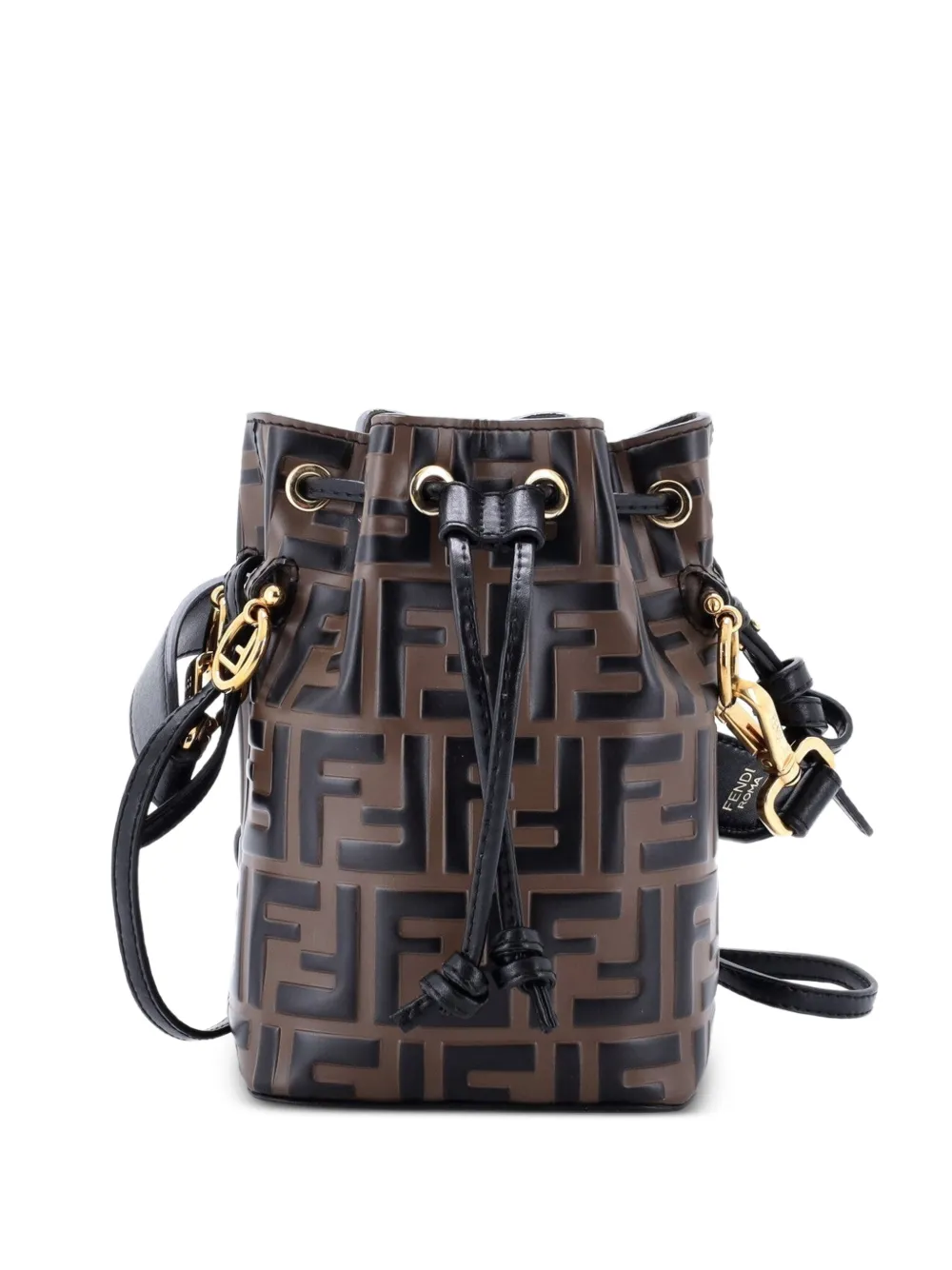 Fendi Pre-Owned sac seau Mon Trésor en cuir à motif Zucca embossé format mini - Marron Fendi Pre-Owned sac seau Mon Trésor en cuir à motif Zucca embossé format mini - Marron