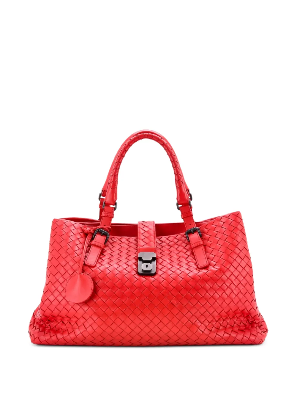 Bottega Veneta Pre-Owned Mittelgroße Roma Intrecciato Nappa Tote Bag - Rot