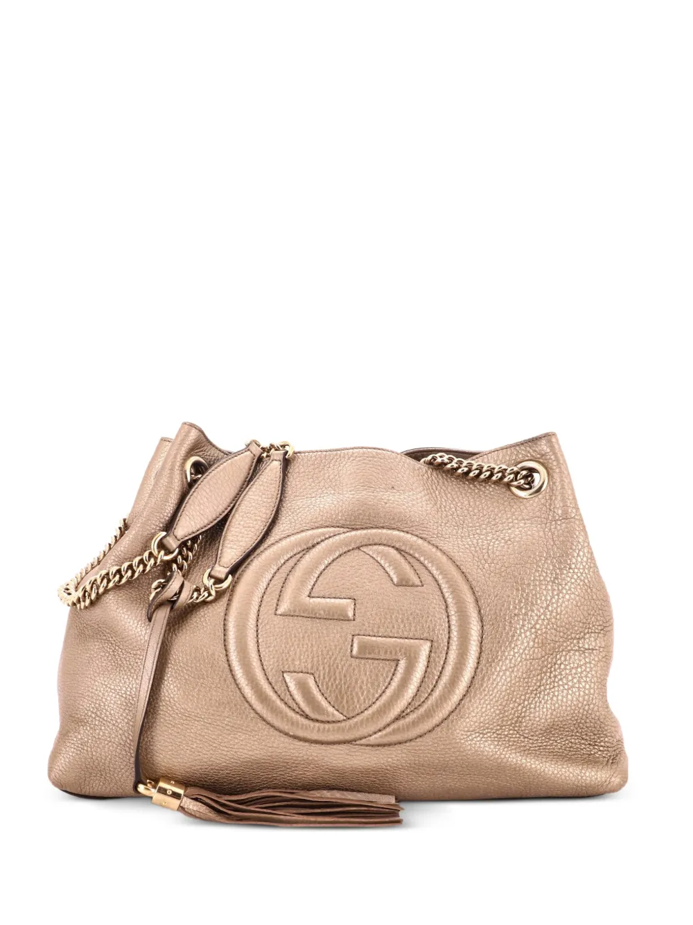 Gucci Pre-Owned Borsa a spalla Soho media in pelle con manici a catena - Oro