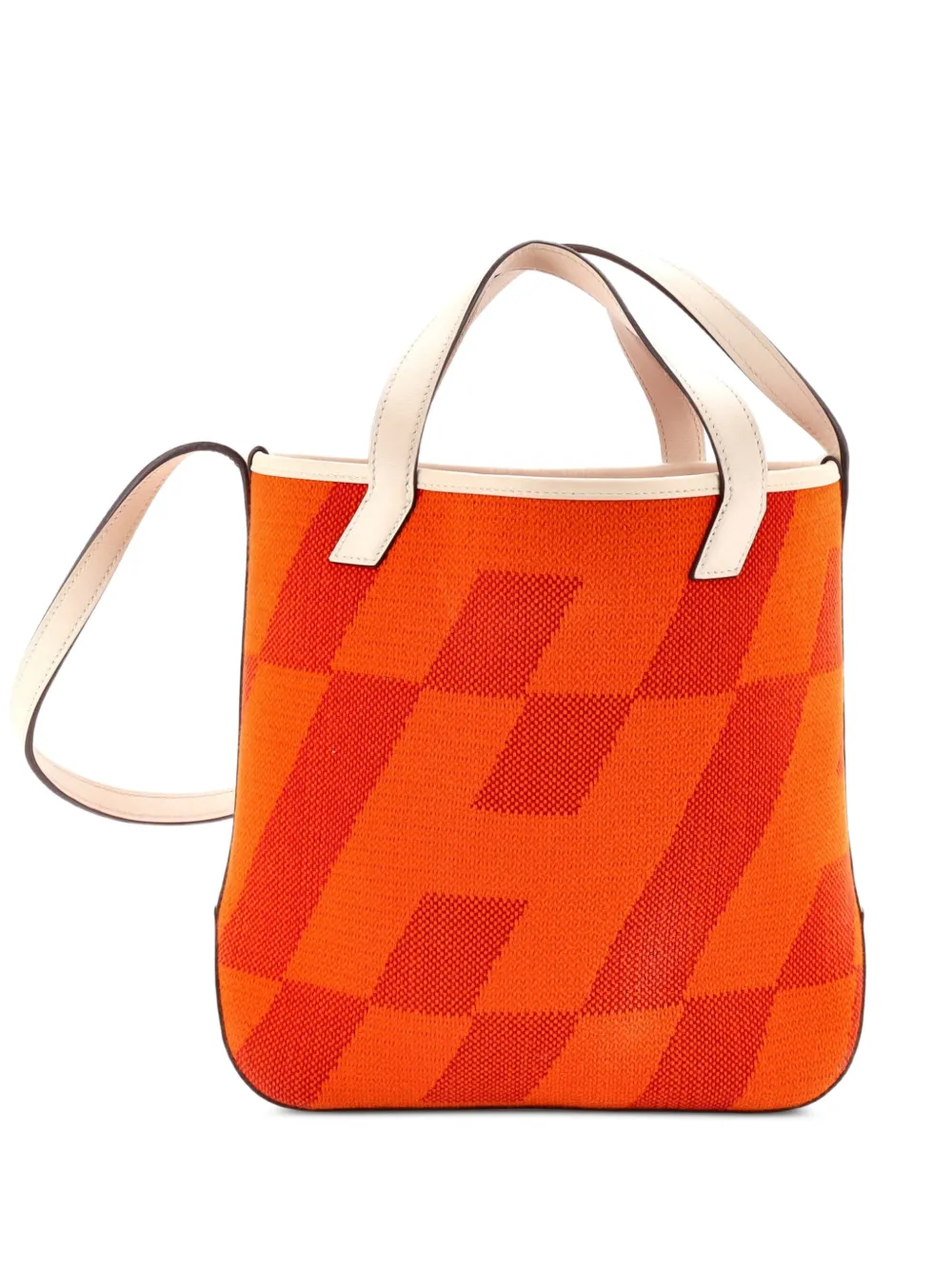 Hermès Pre-Owned Cabas Hen Biais Tote Schultertasche aus Canvas 27cm - Nude