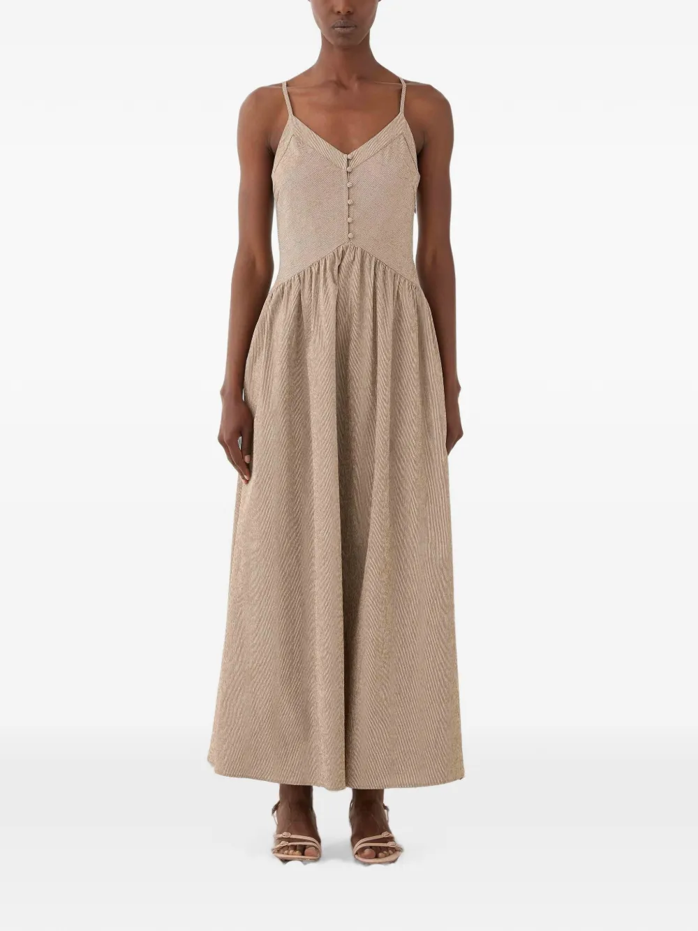 Eleh button-up flared maxi dress