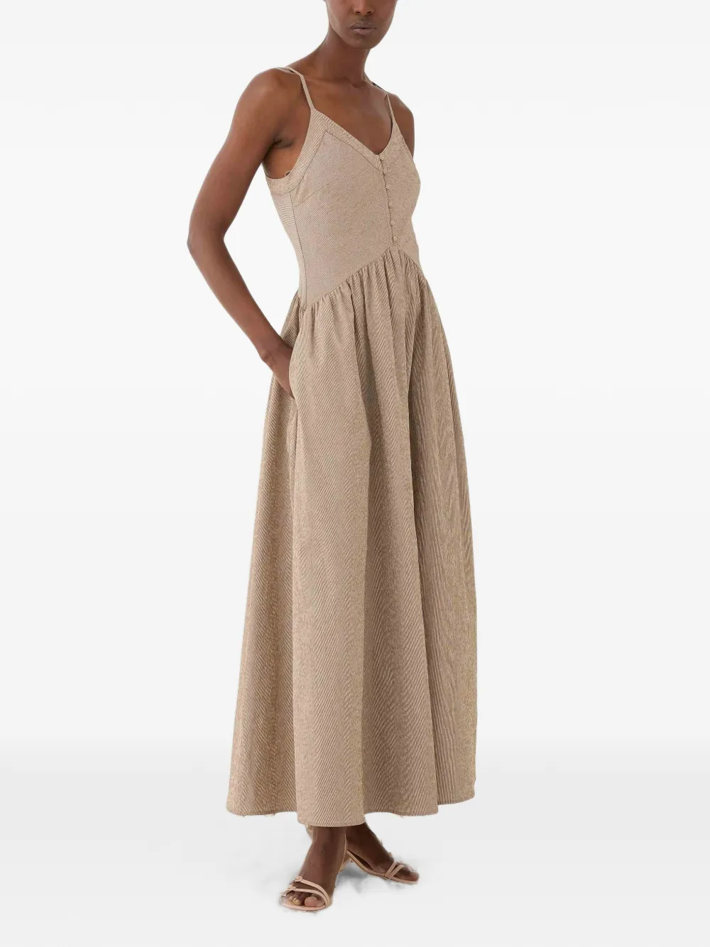 Eleh Flared jurk Bruin